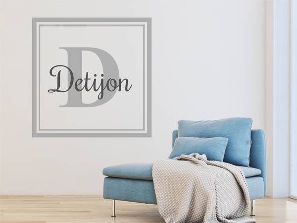 Wandtattoo Detijon als eckiges Monogramm