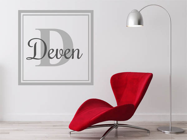 Wandtattoo Deven als eckiges Monogramm