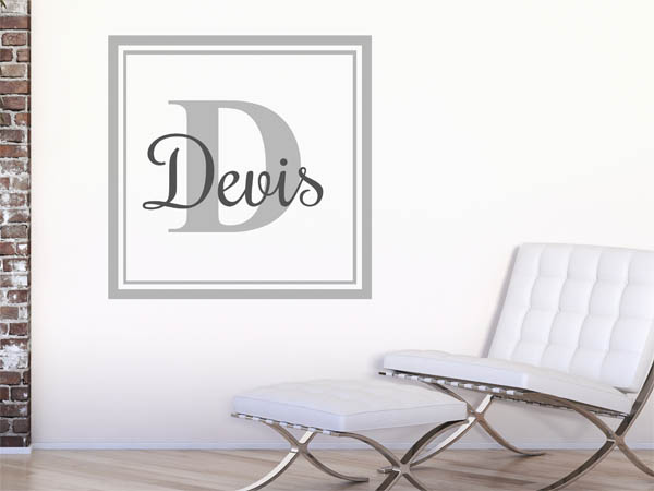 Wandtattoo Devis als eckiges Monogramm