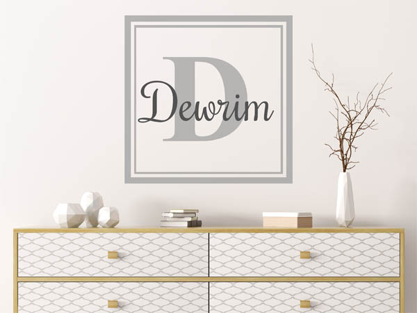 Wandtattoo Dewrim als eckiges Monogramm