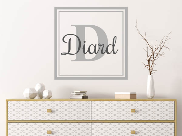 Wandtattoo Diard als eckiges Monogramm