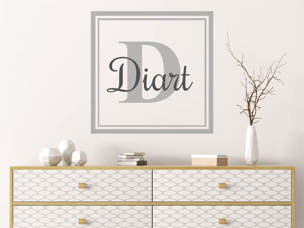 Wandtattoo Diart als eckiges Monogramm