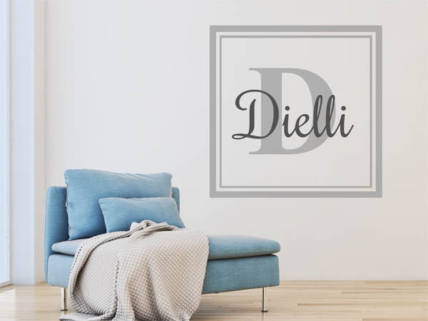 Wandtattoo Dielli als eckiges Monogramm