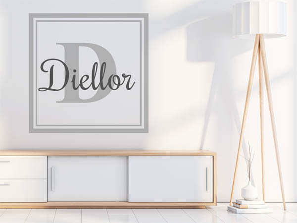 Wandtattoo Diellor als eckiges Monogramm