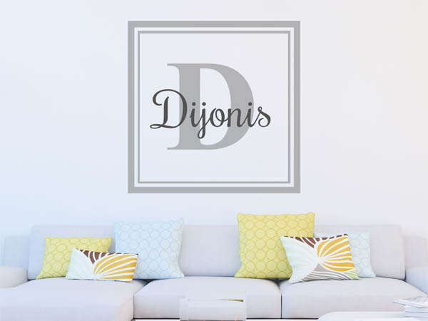 Wandtattoo Dijonis als eckiges Monogramm