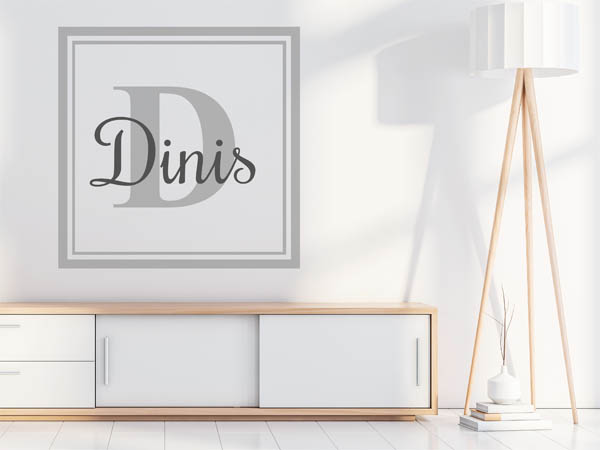Wandtattoo Dinis als eckiges Monogramm
