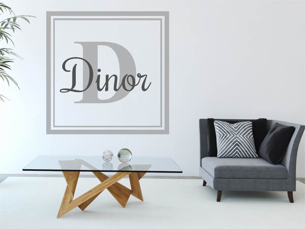 Wandtattoo Dinor als eckiges Monogramm