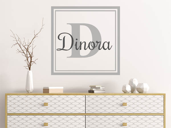 Wandtattoo Dinora als eckiges Monogramm