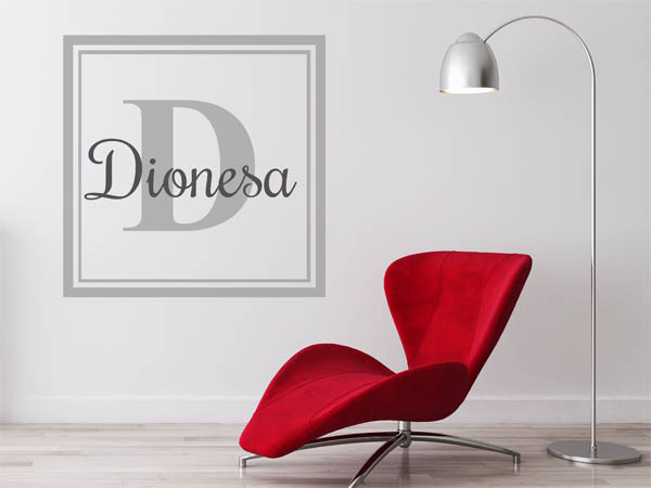 Wandtattoo Dionesa als eckiges Monogramm
