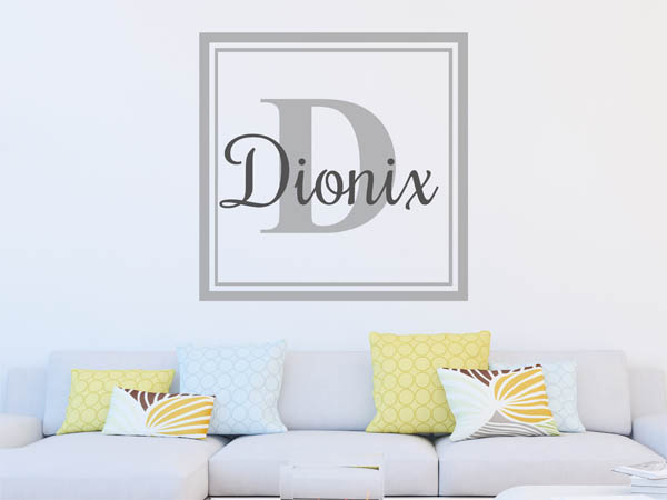 Wandtattoo Dionix als eckiges Monogramm