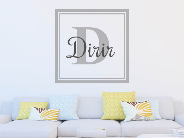Wandtattoo Dirir als eckiges Monogramm