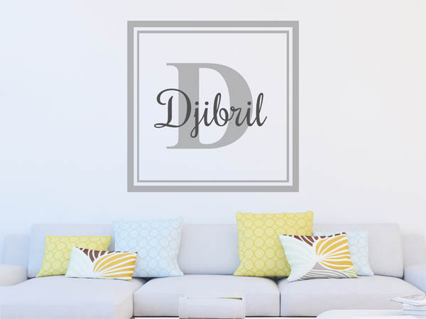 Wandtattoo Djibril als eckiges Monogramm