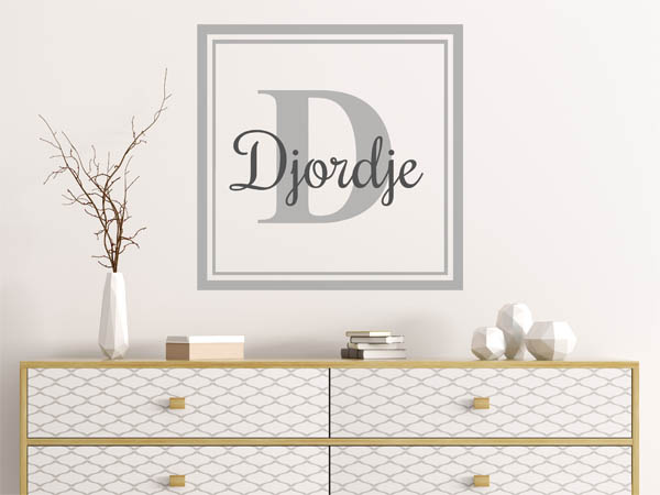 Wandtattoo Djordje als eckiges Monogramm