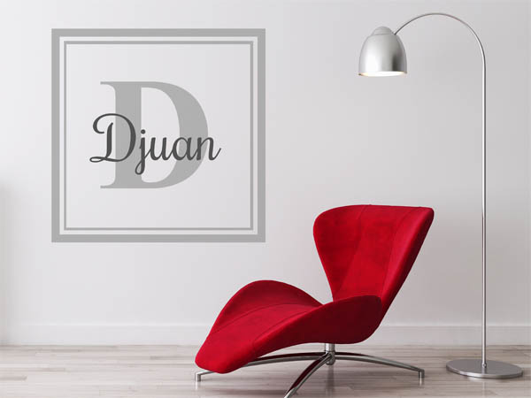Wandtattoo Djuan als eckiges Monogramm