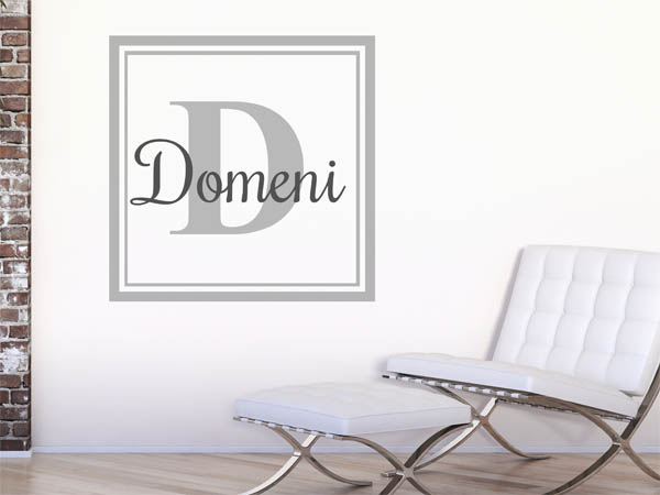 Wandtattoo Domeni als eckiges Monogramm