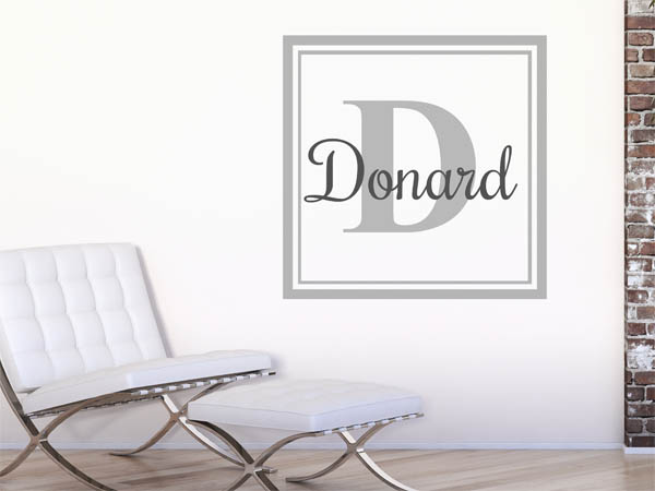 Wandtattoo Donard als eckiges Monogramm