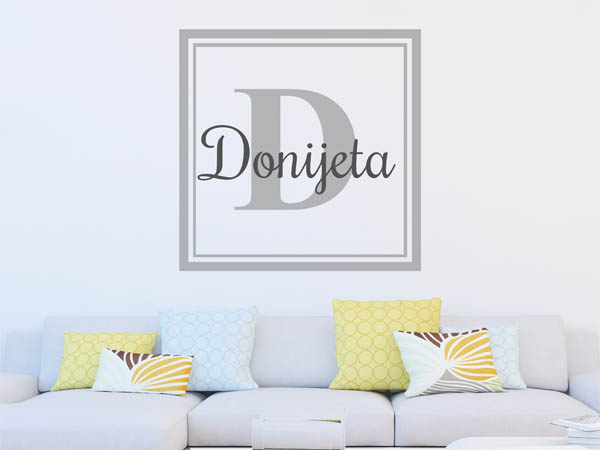 Wandtattoo Donijeta als eckiges Monogramm