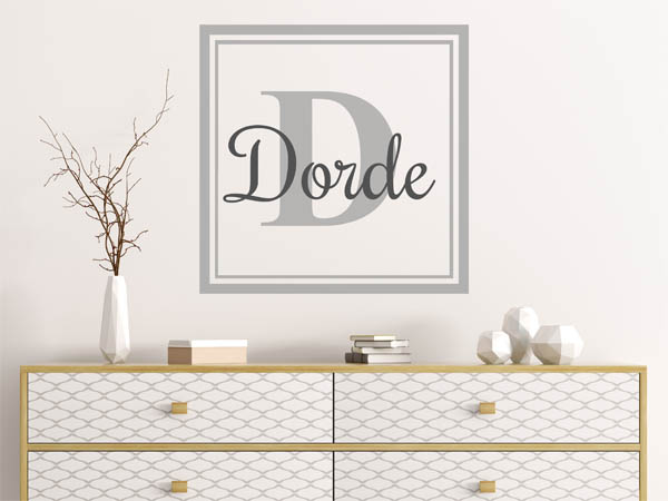 Wandtattoo Dorde als eckiges Monogramm