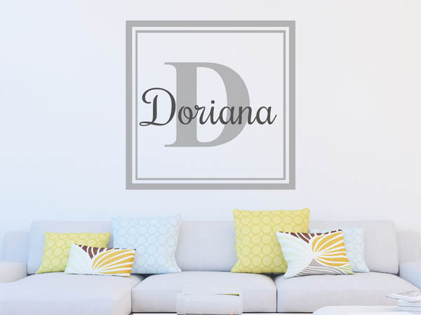 Wandtattoo Doriana als eckiges Monogramm