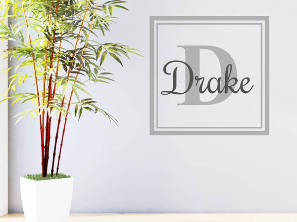 Wandtattoo Drake als eckiges Monogramm