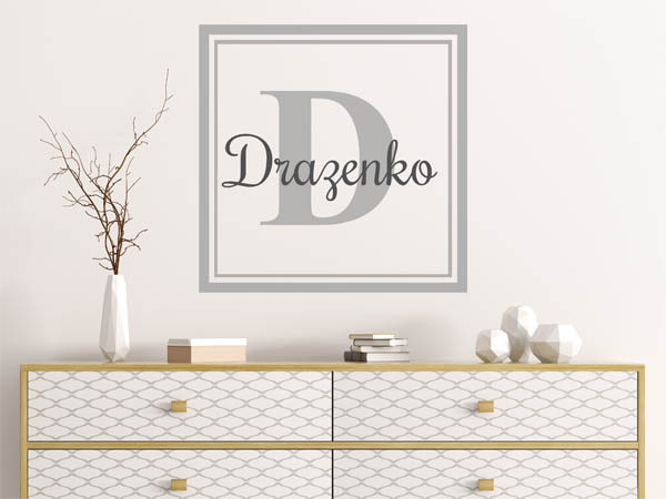 Wandtattoo Drazenko als eckiges Monogramm
