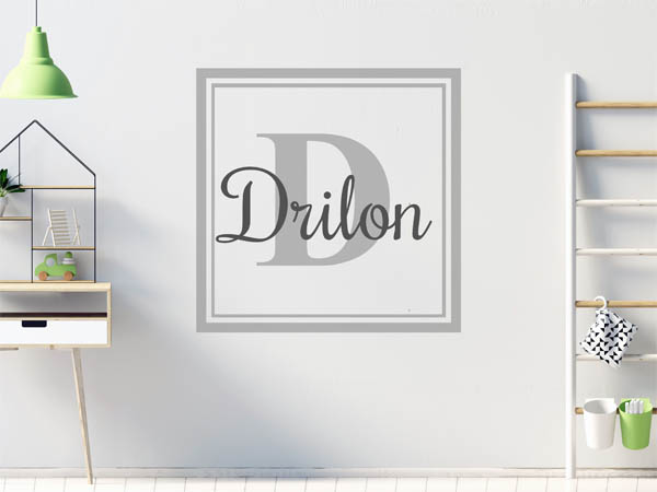 Wandtattoo Drilon als eckiges Monogramm