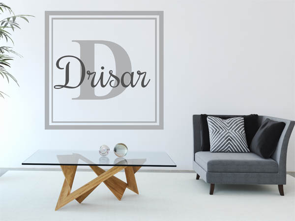 Wandtattoo Drisar als eckiges Monogramm