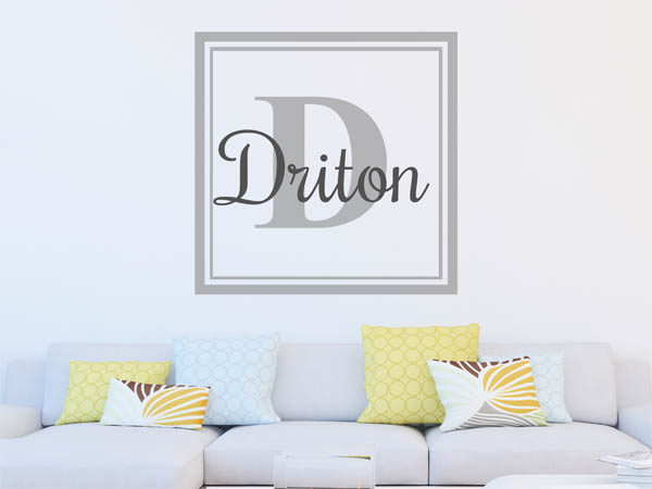 Wandtattoo Driton als eckiges Monogramm