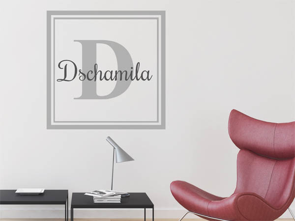 Wandtattoo Dschamila als eckiges Monogramm
