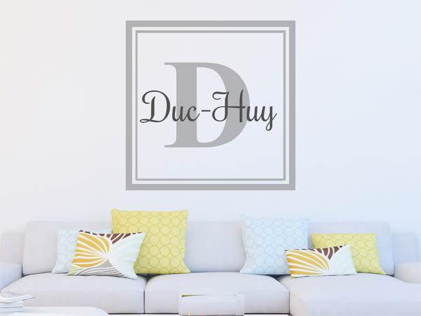 Wandtattoo Duc-Huy als eckiges Monogramm