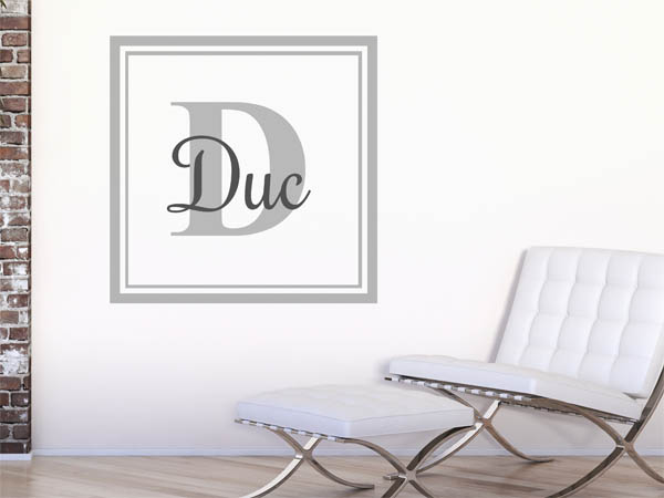 Wandtattoo Duc als eckiges Monogramm