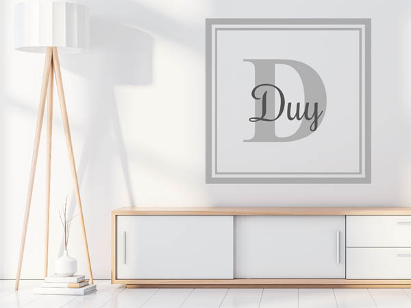 Wandtattoo Duy als eckiges Monogramm
