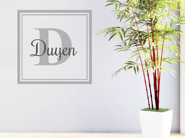 Wandtattoo Duyen als eckiges Monogramm