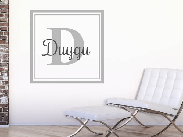 Wandtattoo Duygu als eckiges Monogramm