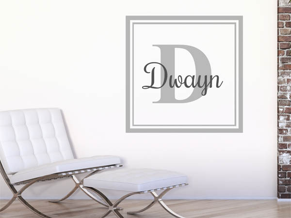 Wandtattoo Dwayn als eckiges Monogramm