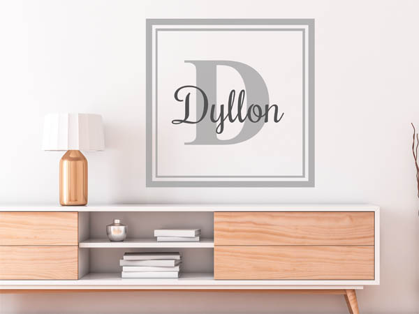 Wandtattoo Dyllon als eckiges Monogramm