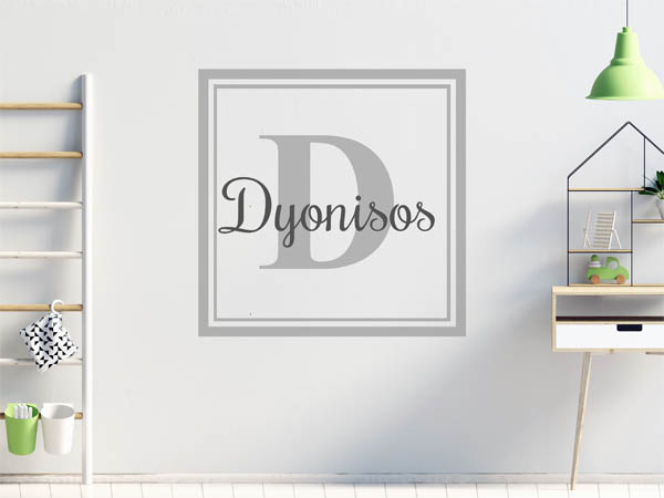 Wandtattoo Dyonisos als eckiges Monogramm