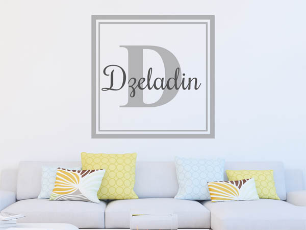 Wandtattoo Dzeladin als eckiges Monogramm