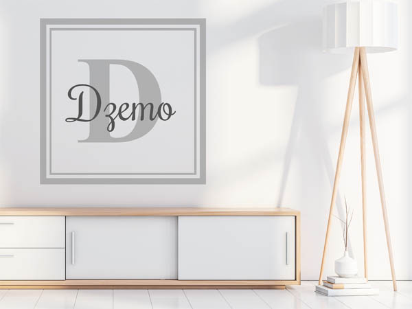 Wandtattoo Dzemo als eckiges Monogramm