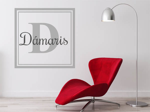 Wandtattoo Dámaris als eckiges Monogramm