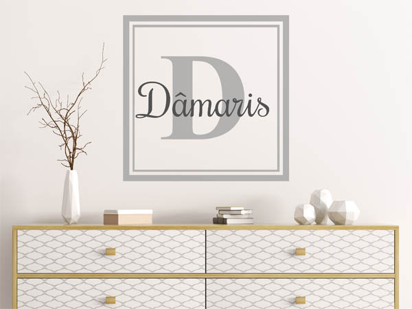 Wandtattoo Dâmaris als eckiges Monogramm