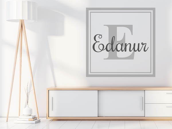 Wandtattoo Edanur als eckiges Monogramm