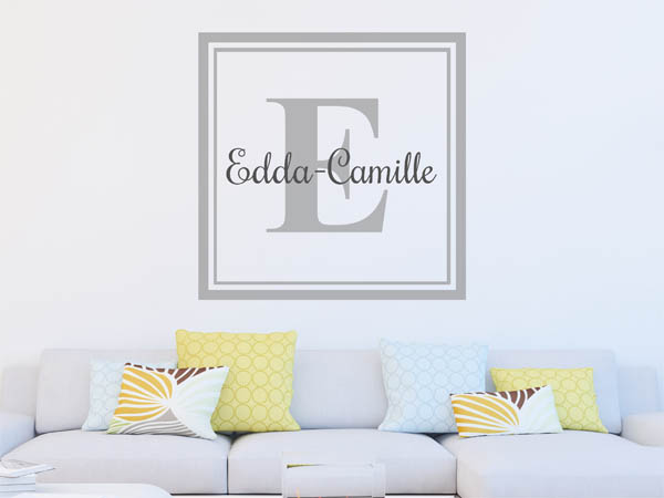 Wandtattoo Edda-Camille als eckiges Monogramm