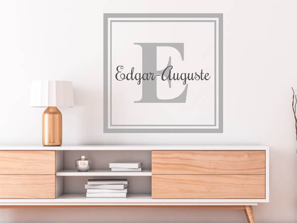 Wandtattoo Edgar-Auguste als eckiges Monogramm