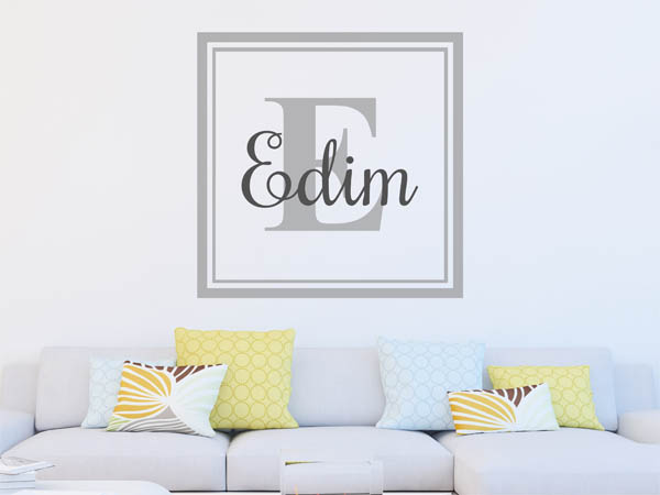 Wandtattoo Edim als eckiges Monogramm