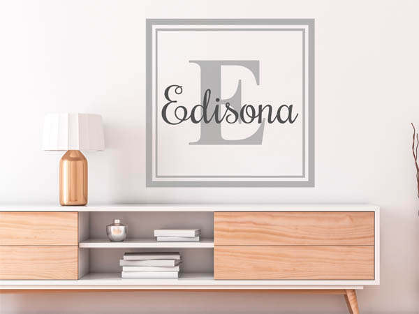 Wandtattoo Edisona als eckiges Monogramm