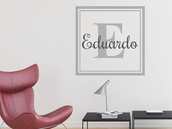 Wandtattoo Eduardo als eckiges Monogramm