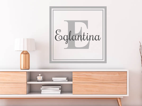 Wandtattoo Eglantina als eckiges Monogramm