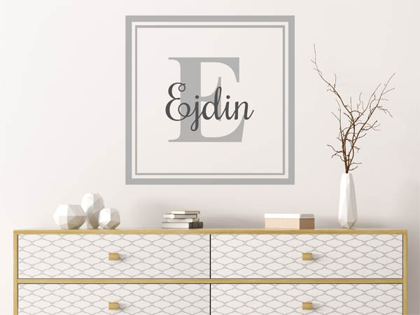 Wandtattoo Ejdin als eckiges Monogramm