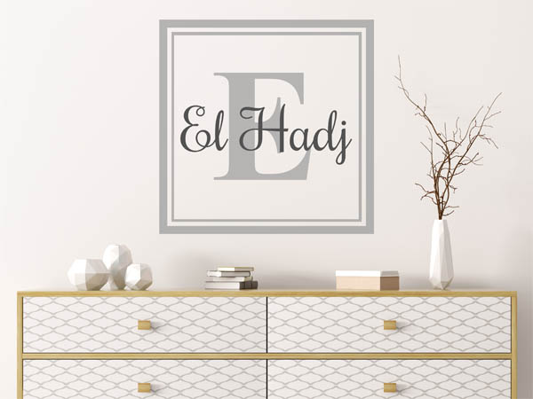 Wandtattoo El Hadj als eckiges Monogramm